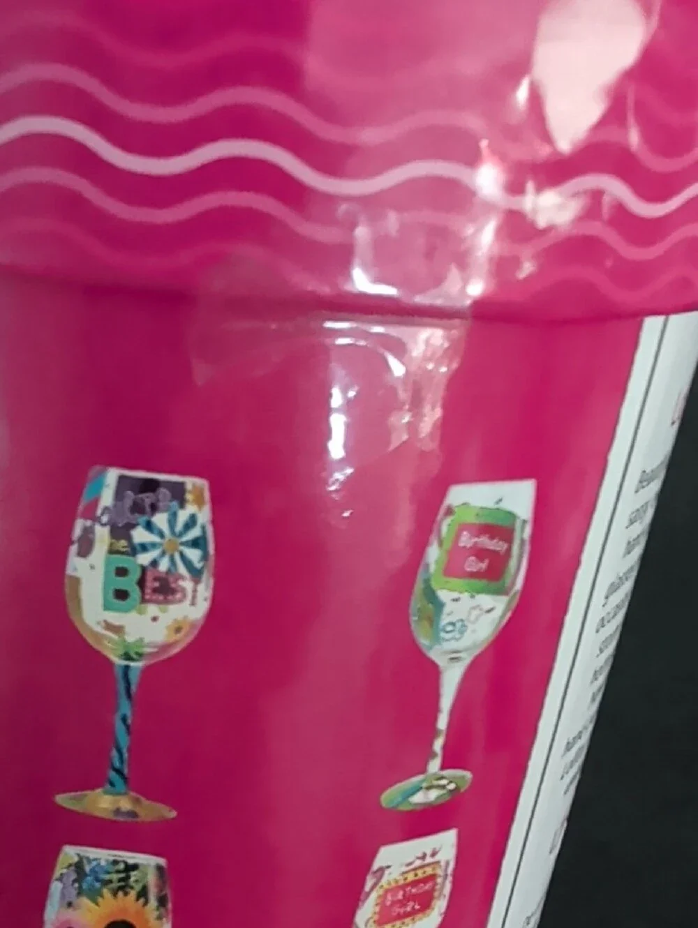 You're the Best Hand-Painted Wine Glass with Pink Stem